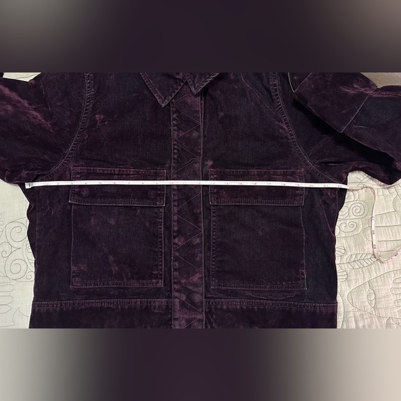 NWT We The Free Suzy Flocked Denim Jacket XS Wine - Picture 10 of 11